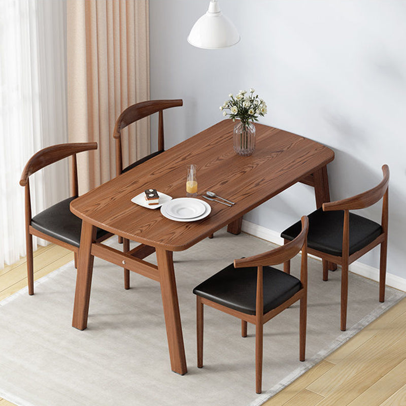 Glam Style Dining Wood Table Dining Rectangle Table for Home Use Walnut 47.2"L x 23.6"W x 29.5"H Without Chairs Clearhalo 'Dining Tables & Seating' 'Dining Tables' 'dining_table' 'furn' 'furn_dining_table' 'Furniture' 'Kitchen & Dining Furniture' 6677638