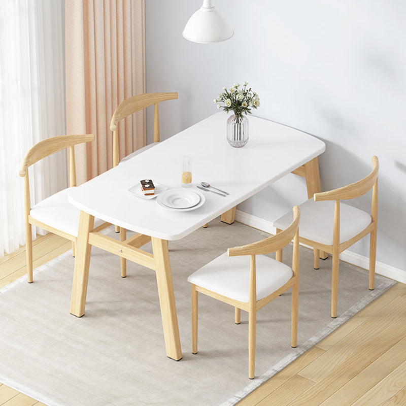 Glam Style Dining Wood Table Dining Rectangle Table for Home Use White 47.2"L x 23.6"W x 29.5"H Without Chairs Clearhalo 'Dining Tables & Seating' 'Dining Tables' 'dining_table' 'furn' 'furn_dining_table' 'Furniture' 'Kitchen & Dining Furniture' 6677640