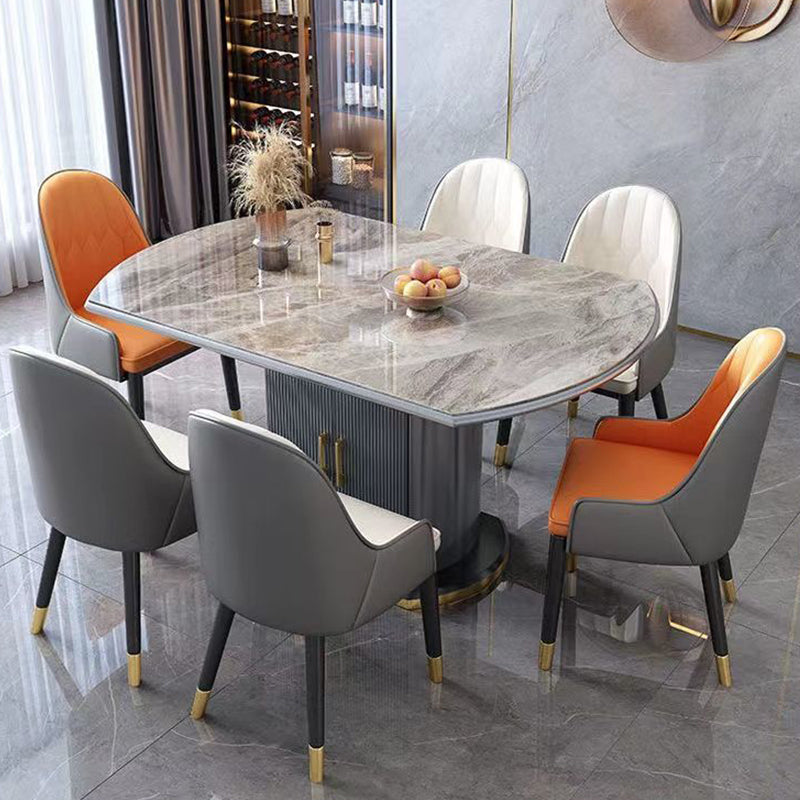 Tavolo da pranzo moderno in pietra con tavolo a 2 ante per sala da pranzo