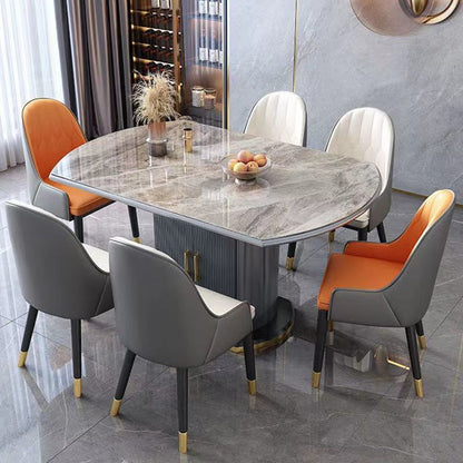 Tavolo da pranzo moderno in pietra con tavolo a 2 ante per sala da pranzo