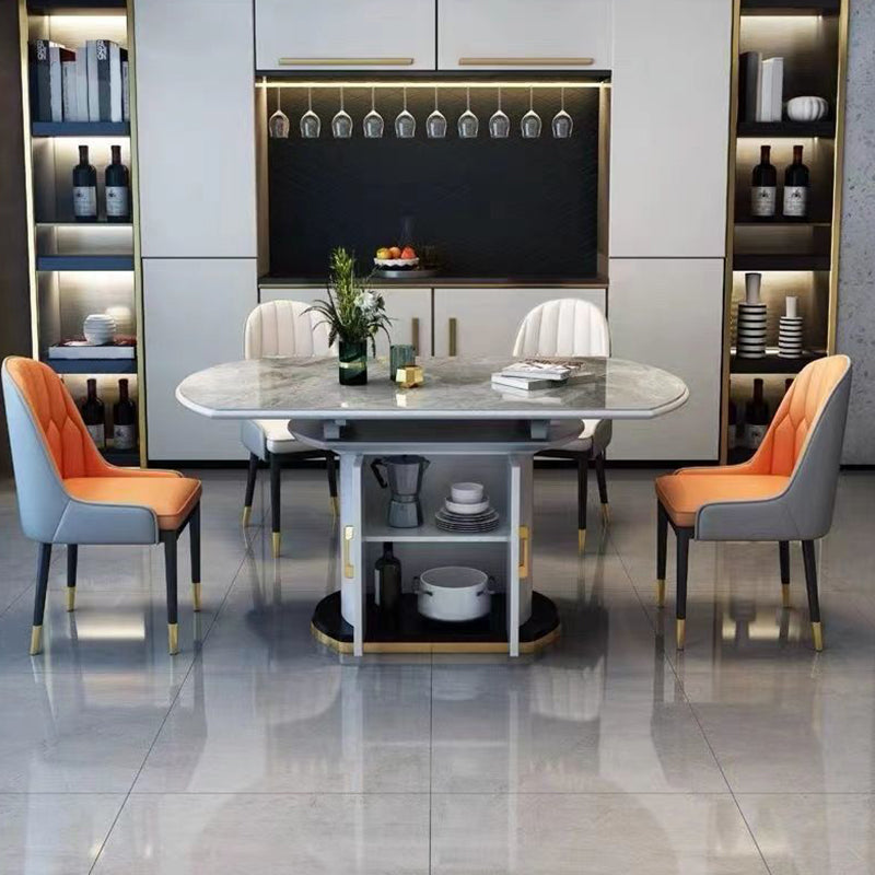 Tavolo da pranzo moderno in pietra con tavolo a 2 ante per sala da pranzo