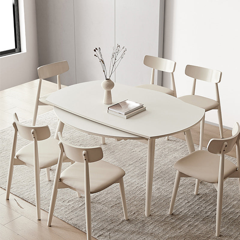 Table à manger moderne en pierre, 4 pieds en chêne, pour salle à manger