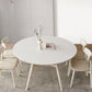 Table à manger moderne en pierre, 4 pieds en chêne, pour salle à manger