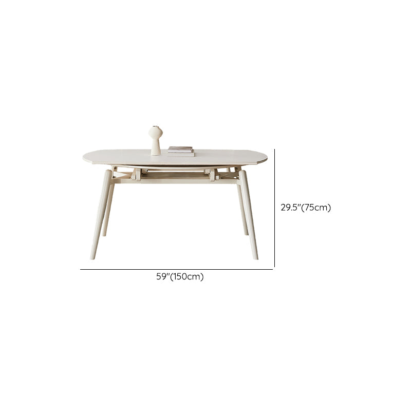 Table à manger moderne en pierre, 4 pieds en chêne, pour salle à manger