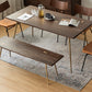 Glam Style Oak Wood Dining Table 4 Legs Table for Living Room Gold 63"L x 31.5"W x 29.9"H Without Chairs Clearhalo 'Dining Tables & Seating' 'Dining Tables' 'dining_table' 'furn' 'furn_dining_table' 'Furniture' 'Kitchen & Dining Furniture' 6677674