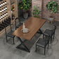 Industrial Dining Wood Table Dining Rectangle Table with Metal Legs