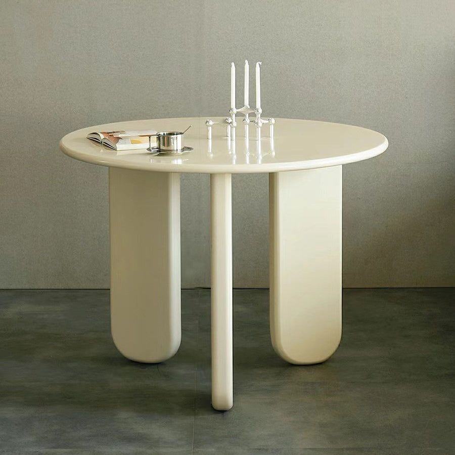 Modern Pine Wood Dining Table 3 Legs Round Table for Dining Room
