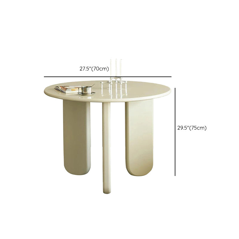 Modern Pine Wood Dining Table 3 Legs Round Table for Dining Room