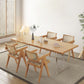 Modern Dining Wood Table Dining Rectangle Table with Plastic Legs 86.6"L x 35.4"W x 29.5"H Without Chairs Clearhalo 'Dining Tables & Seating' 'Dining Tables' 'dining_table' 'furn' 'furn_dining_table' 'Furniture' 'Kitchen & Dining Furniture' 6677744