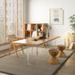 Modern Dining Wood Table Dining Rectangle Table with Plastic Legs 63"L x 27.6"W x 29.5"H Without Chairs Clearhalo 'Dining Tables & Seating' 'Dining Tables' 'dining_table' 'furn' 'furn_dining_table' 'Furniture' 'Kitchen & Dining Furniture' 6677745
