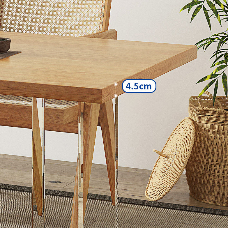 Modern Dining Wood Table Dining Rectangle Table with Plastic Legs Clearhalo 'Dining Tables & Seating' 'Dining Tables' 'dining_table' 'furn' 'furn_dining_table' 'Furniture' 'Kitchen & Dining Furniture' 6677747