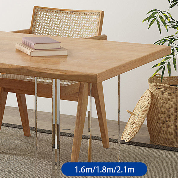 Modern Dining Wood Table Dining Rectangle Table with Plastic Legs Clearhalo 'Dining Tables & Seating' 'Dining Tables' 'dining_table' 'furn' 'furn_dining_table' 'Furniture' 'Kitchen & Dining Furniture' 6677748