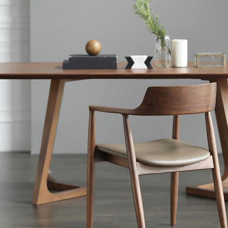 Industrial Dining Wood Table Dining Rectangle Table with Wooden Legs
