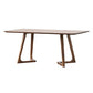 Industrial Dining Wood Table Dining Rectangle Table with Wooden Legs