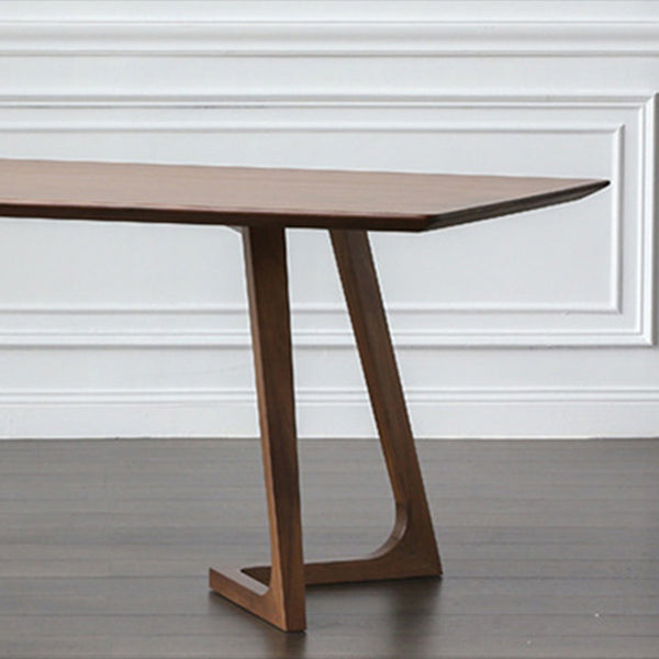 Industrial Dining Wood Table Dining Rectangle Table with Wooden Legs