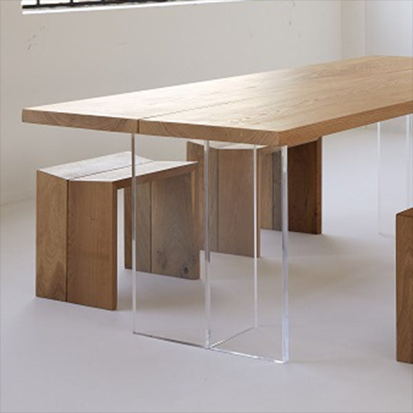 Industriële eettafel Houten eettafel Rechthoekige eettafel met plastic poten
