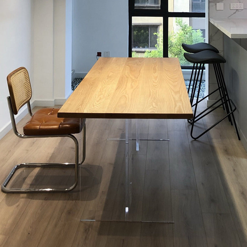 Industriële eettafel Houten eettafel Rechthoekige eettafel met plastic poten