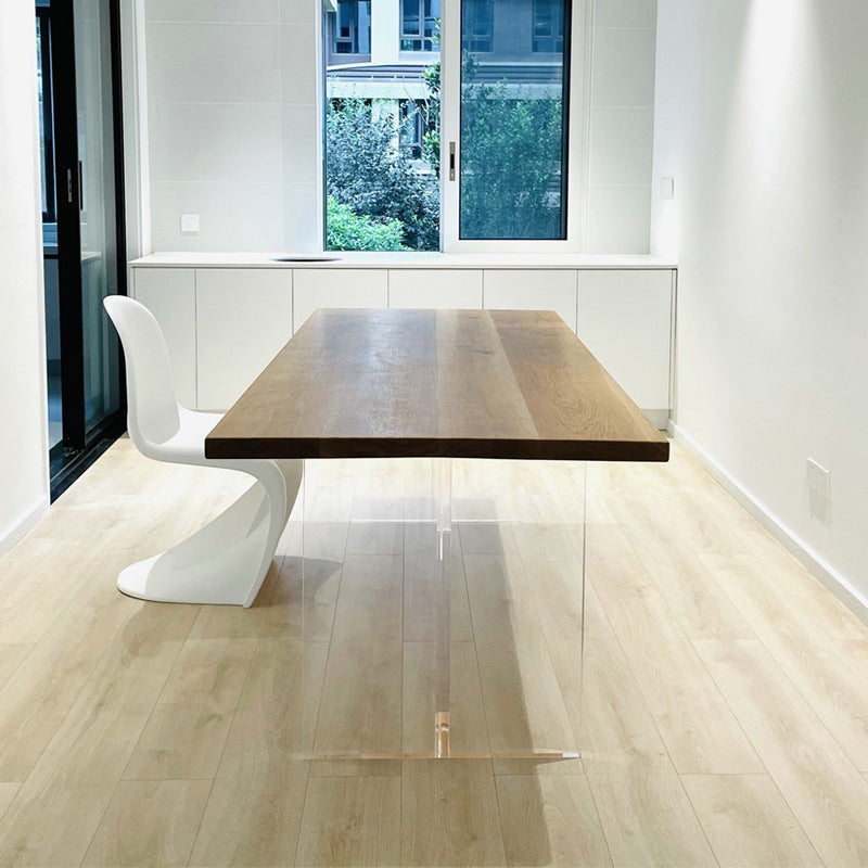 Industriële eettafel Houten eettafel Rechthoekige eettafel met plastic poten