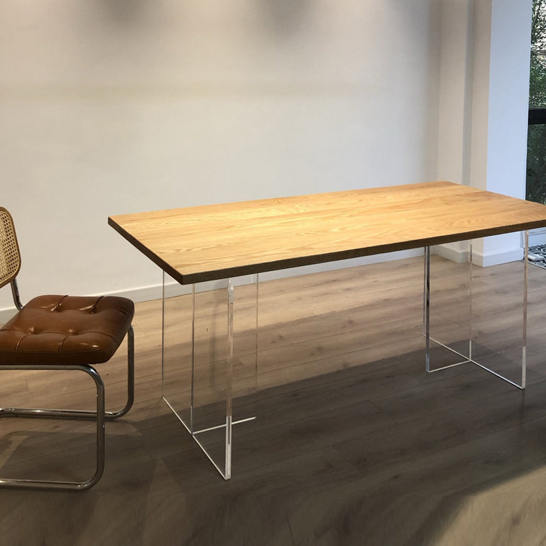 Industriële eettafel Houten eettafel Rechthoekige eettafel met plastic poten