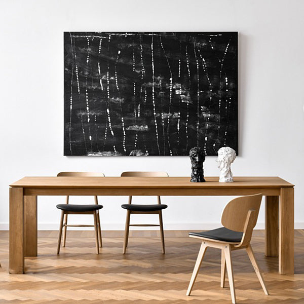 Tavolo da pranzo moderno rettangolo in legno 4 gambe tavolo per sala da pranzo