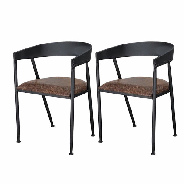 Metal Open Back Dining Chairs Industrial Upholstered Dining Chairs