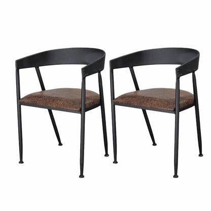 Metal Open Back Dining Chairs Industrial Upholstered Dining Chairs