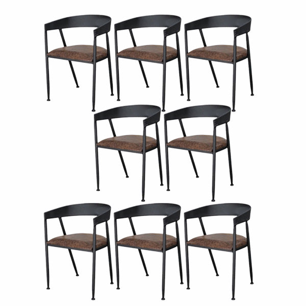 Metal Open Back Dining Chairs Industrial Upholstered Dining Chairs