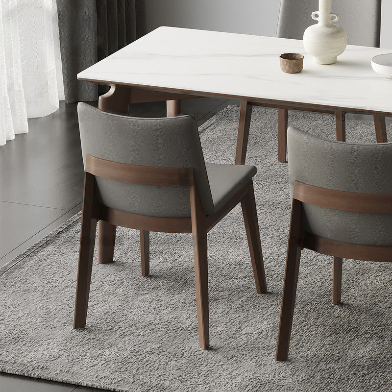 Industrial Parsons Chair Solid Wood Legs Upholstered Side Chair