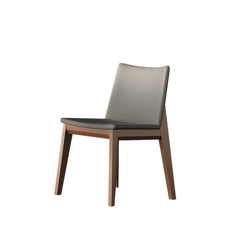 Industrial Parsons Chair Solid Wood Legs Upholstered Side Chair