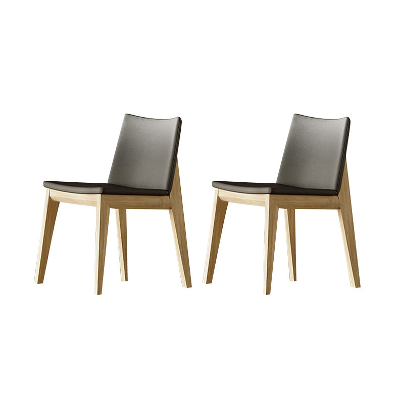 Industrial Parsons Chair Solid Wood Legs Upholstered Side Chair