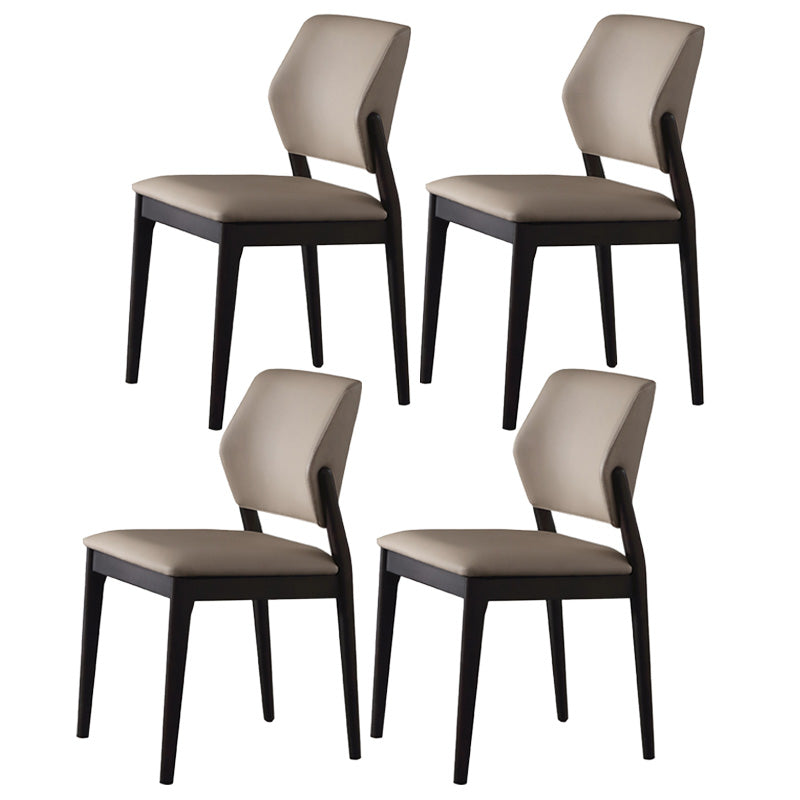 Industrial Solid Wood Dining Chair Wingback Upholstered Side Chair 4 Piece Set Black Clearhalo 'Dining Chairs' 'Dining Tables & Seating' 'dining_chair' 'furn' 'furn_dining_chair' 'Furniture' 'Kitchen & Dining Furniture' 6680014