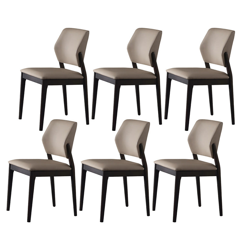 Industrial Solid Wood Dining Chair Wingback Upholstered Side Chair 6 Piece Set Black Clearhalo 'Dining Chairs' 'Dining Tables & Seating' 'dining_chair' 'furn' 'furn_dining_chair' 'Furniture' 'Kitchen & Dining Furniture' 6680017