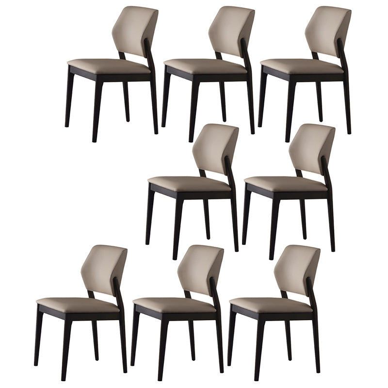 Industrial Solid Wood Dining Chair Wingback Upholstered Side Chair 8 Piece Set Black Clearhalo 'Dining Chairs' 'Dining Tables & Seating' 'dining_chair' 'furn' 'furn_dining_chair' 'Furniture' 'Kitchen & Dining Furniture' 6680019