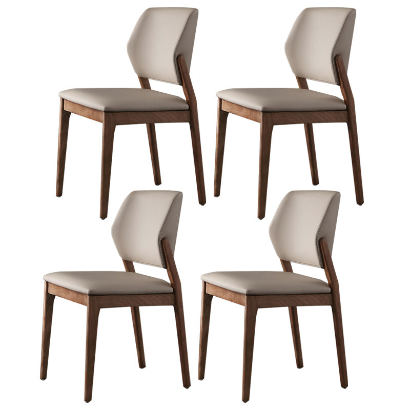 Industrial Solid Wood Dining Chair Wingback Upholstered Side Chair 4 Piece Set Walnut Clearhalo 'Dining Chairs' 'Dining Tables & Seating' 'dining_chair' 'furn' 'furn_dining_chair' 'Furniture' 'Kitchen & Dining Furniture' 6680024