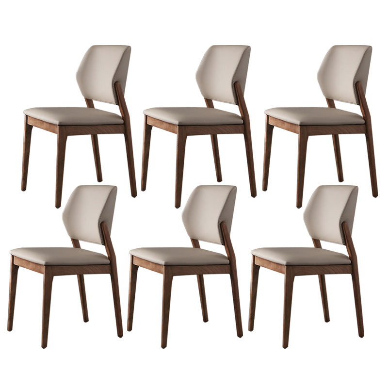 Industrial Solid Wood Dining Chair Wingback Upholstered Side Chair 6 Piece Set Walnut Clearhalo 'Dining Chairs' 'Dining Tables & Seating' 'dining_chair' 'furn' 'furn_dining_chair' 'Furniture' 'Kitchen & Dining Furniture' 6680026