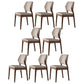 Industrial Solid Wood Dining Chair Wingback Upholstered Side Chair 8 Piece Set Walnut Clearhalo 'Dining Chairs' 'Dining Tables & Seating' 'dining_chair' 'furn' 'furn_dining_chair' 'Furniture' 'Kitchen & Dining Furniture' 6680027