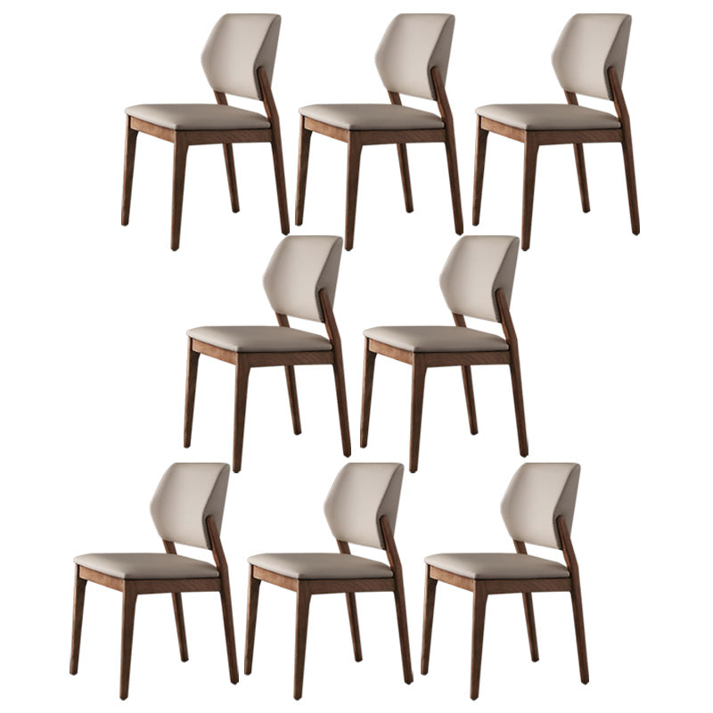Industrial Solid Wood Dining Chair Wingback Upholstered Side Chair 8 Piece Set Walnut Clearhalo 'Dining Chairs' 'Dining Tables & Seating' 'dining_chair' 'furn' 'furn_dining_chair' 'Furniture' 'Kitchen & Dining Furniture' 6680027