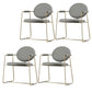 Gold Legs Dining Arm Chair Glam Dining Room Upholstered Chair Light Gray 4 Piece Set Clearhalo 'Dining Chairs' 'Dining Tables & Seating' 'dining_chair' 'furn' 'furn_dining_chair' 'Furniture' 'Kitchen & Dining Furniture' 6680032
