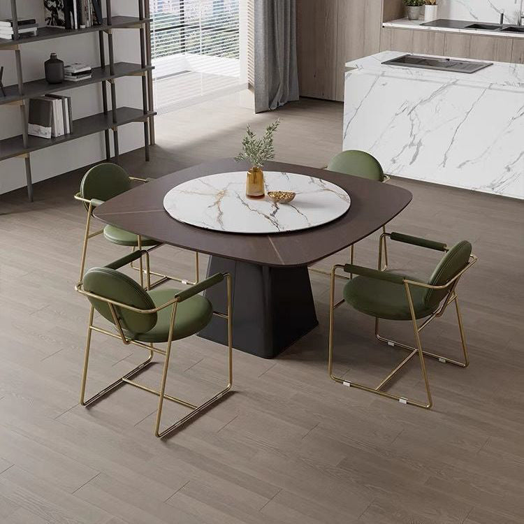 Gold Legs Dining Arm Chair Glam Dining Room Upholstered Chair Clearhalo 'Dining Chairs' 'Dining Tables & Seating' 'dining_chair' 'furn' 'furn_dining_chair' 'Furniture' 'Kitchen & Dining Furniture' 6680033