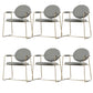 Gold Legs Dining Arm Chair Glam Dining Room Upholstered Chair Light Gray 6 Piece Set Clearhalo 'Dining Chairs' 'Dining Tables & Seating' 'dining_chair' 'furn' 'furn_dining_chair' 'Furniture' 'Kitchen & Dining Furniture' 6680034