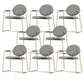 Gold Legs Dining Arm Chair Glam Dining Room Upholstered Chair Light Gray 8 Piece Set Clearhalo 'Dining Chairs' 'Dining Tables & Seating' 'dining_chair' 'furn' 'furn_dining_chair' 'Furniture' 'Kitchen & Dining Furniture' 6680036