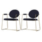 Gold Legs Dining Arm Chair Glam Dining Room Upholstered Chair Black 2 Piece Set Clearhalo 'Dining Chairs' 'Dining Tables & Seating' 'dining_chair' 'furn' 'furn_dining_chair' 'Furniture' 'Kitchen & Dining Furniture' 6680039