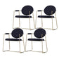 Gold Legs Dining Arm Chair Glam Dining Room Upholstered Chair Black 4 Piece Set Clearhalo 'Dining Chairs' 'Dining Tables & Seating' 'dining_chair' 'furn' 'furn_dining_chair' 'Furniture' 'Kitchen & Dining Furniture' 6680041
