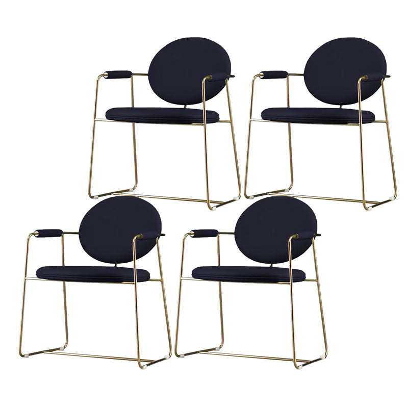 Gold Legs Dining Arm Chair Glam Dining Room Upholstered Chair Black 4 Piece Set Clearhalo 'Dining Chairs' 'Dining Tables & Seating' 'dining_chair' 'furn' 'furn_dining_chair' 'Furniture' 'Kitchen & Dining Furniture' 6680041