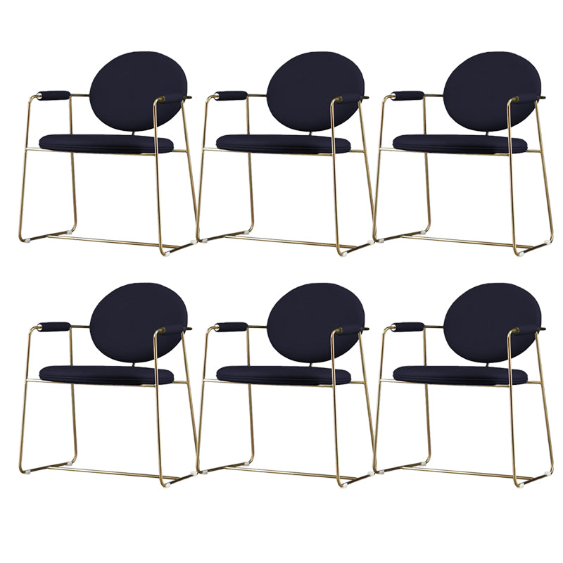 Gold Legs Dining Arm Chair Glam Dining Room Upholstered Chair Black 6 Piece Set Clearhalo 'Dining Chairs' 'Dining Tables & Seating' 'dining_chair' 'furn' 'furn_dining_chair' 'Furniture' 'Kitchen & Dining Furniture' 6680043