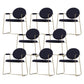 Gold Legs Dining Arm Chair Glam Dining Room Upholstered Chair Black 8 Piece Set Clearhalo 'Dining Chairs' 'Dining Tables & Seating' 'dining_chair' 'furn' 'furn_dining_chair' 'Furniture' 'Kitchen & Dining Furniture' 6680044