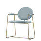 Gold Legs Dining Arm Chair Glam Dining Room Upholstered Chair Light Blue 1 Piece Clearhalo 'Dining Chairs' 'Dining Tables & Seating' 'dining_chair' 'furn' 'furn_dining_chair' 'Furniture' 'Kitchen & Dining Furniture' 6680045