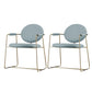 Gold Legs Dining Arm Chair Glam Dining Room Upholstered Chair Light Blue 2 Piece Set Clearhalo 'Dining Chairs' 'Dining Tables & Seating' 'dining_chair' 'furn' 'furn_dining_chair' 'Furniture' 'Kitchen & Dining Furniture' 6680046