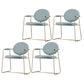 Gold Legs Dining Arm Chair Glam Dining Room Upholstered Chair Light Blue 4 Piece Set Clearhalo 'Dining Chairs' 'Dining Tables & Seating' 'dining_chair' 'furn' 'furn_dining_chair' 'Furniture' 'Kitchen & Dining Furniture' 6680047