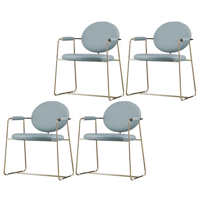 Gold Legs Dining Arm Chair Glam Dining Room Upholstered Chair Light Blue 4 Piece Set Clearhalo 'Dining Chairs' 'Dining Tables & Seating' 'dining_chair' 'furn' 'furn_dining_chair' 'Furniture' 'Kitchen & Dining Furniture' 6680047